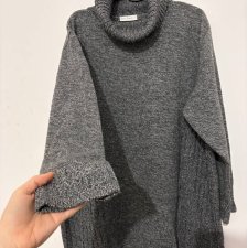 Ciepły szary golf Ulla Popken – luźny, miękki, oversize 7XL / 54 / 26·Bardzo dobry·Ulla Popken