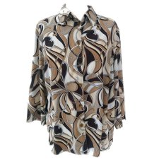 Brązowa koszula abstrakcyjny wzór