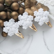 Świąteczna spinka do włosów dla dziewczynki LUNA śnieżynka SL22