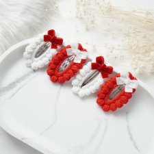 Świąteczna spinka do włosów dla dziewczynki LUNA falbanka z kokardką SL09