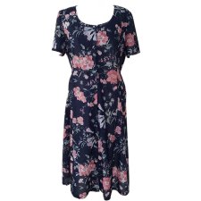 VINTAGE kwiecista sukienka z guzikami