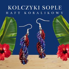 KOLCZYKI SOPLE HAFT KORALIKOWY