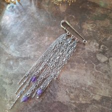 Broszka agrafka ametyst