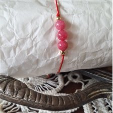 Bransoletka czerwony sznureczek rodonit