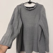 Miękki szary sweter Rainbow – gruby splot, luźny krój, bardzo przyjemny w dotyku 6XL  52