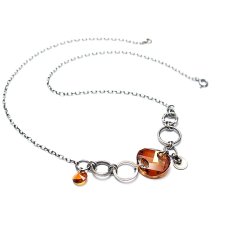 Monetka  /cognac / naszyjnik