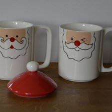 dwa świąteczne kubki mikołaje Lawrence Grey