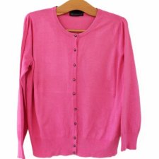 Różowy kardigan vintage wiskoza M&S