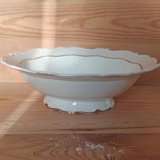 Miska salaterka biała że złoceniami Sorau vintage