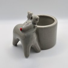 Mała osłonka doniczki kubek na długopisy renifer