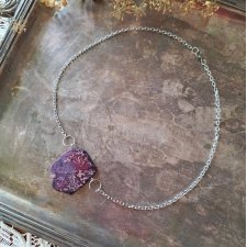 Naszyjnik jaspis lazurowe wybrzeże malinowy