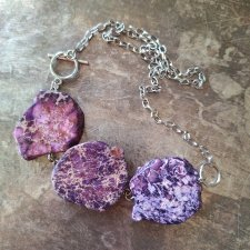 Naszyjnik jaspis lazurowe wybrzeże fioletowy