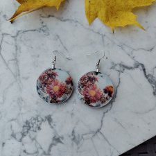 Kolczyki z grafiką Zimowe kwiaty