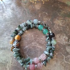 Naszyjnik mix kamieni z kryształem górskim z dodatkiem rutylu