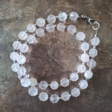 Naszyjnik kwarc różowy fasetowany