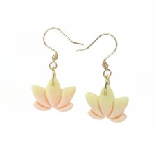 Kolczyki kwiat lotosu Ombre Sunrise