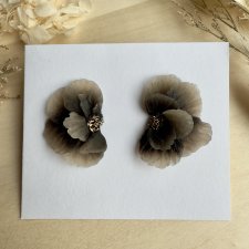 Kolczyki Black Beige Petals