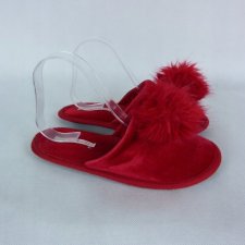 Victoria's Secret welurowe kapcie z pomponem S / 36 - 37
