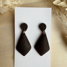 Kolczyki 3D Roślinne Geo - czarne