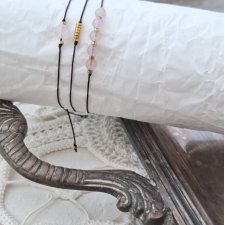 Zestaw bransoletek kwarc różowy