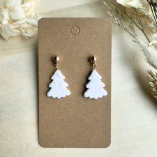 Kolczyki Świąteczne – Białe Choinki