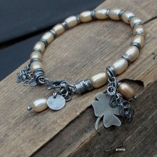 Szampańskie perły - bransoletka 023