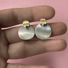 Kolczyki PLATES K, srebro 925, 24K złoto