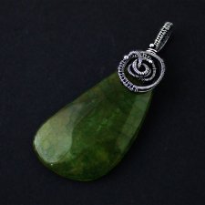 Esmena - duży zielony wisior z agatem