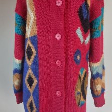 Vintage sweter kardigan lata 80-te moher 50%