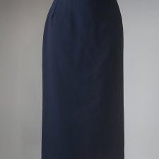 Vintage  granatowa prosta spódnica midi M wełna 45%