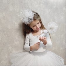 Biała opaska do włosów ze śnieżynką, zimowa ozdoba Królowej Śniegu