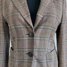 Rene Lezard marynarka w kratkę  wełna bawełna S