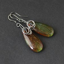 Kolczyki Esta - agat i oksydowane srebro-Nowe