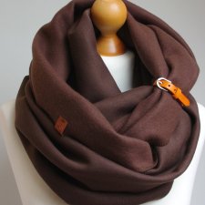 ZIMOWY Komin bawełniany dresowy z zapinką - Pracownia Zolla, gruby obszerny komin tuba szalik damski z zapinką - Pracownia Zolla