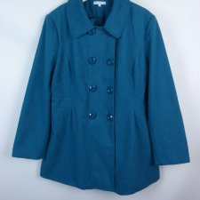 Store Twenty One turkusowy flauszowy płaszcz z wool / 20 - 46