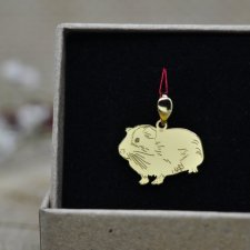 Świnka morska - wisiorek, srebro 925 pozłacane