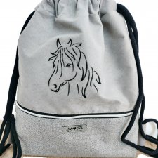 Worek plecak szary z koniem