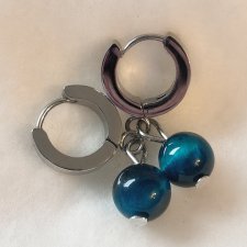 Kolczyki PETRA w kolorze srebrnym – niebieskie tygrysie oko