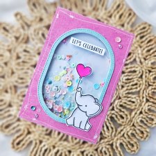 Kartka ze słoniem i shakerem