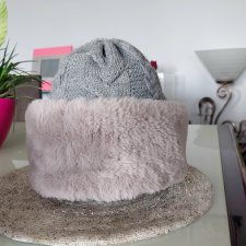 czapka ze sztucznum futerkiem