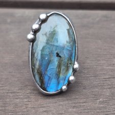 Niebieski owal - pierścionek regulowany