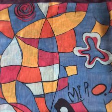 MIRO - malarska 100x 100 wzorzysta kolorowa radosna naturalna chusta