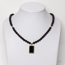 Elegancja z Natury – Naszyjnik z Obsydianu Srebrnego i stali szlachetnej 316L
