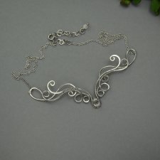 Krótki naszyjnik kryształ górski, wire wrapping, stal chirurgiczna