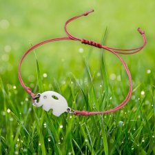 BRANSOLETKA PREEMI MAKRAMA SŁONIK jasnoróżowy