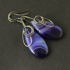 Kolczyki Asya - agat i oksydowane srebro