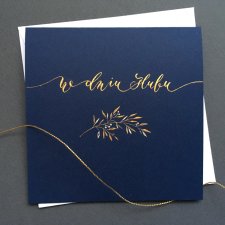 granatowa ekskluzywna ślubna minimalistyczna handmade