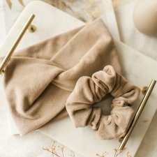 zestaw beż: opaska i gumka