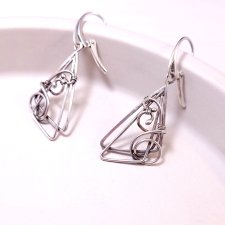 Triangulaire - Srebrne kolczyki minimalistyczne | Artystyczny wire wrapping