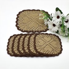 Komplet 7 podkładek beżowych pod filiżankę